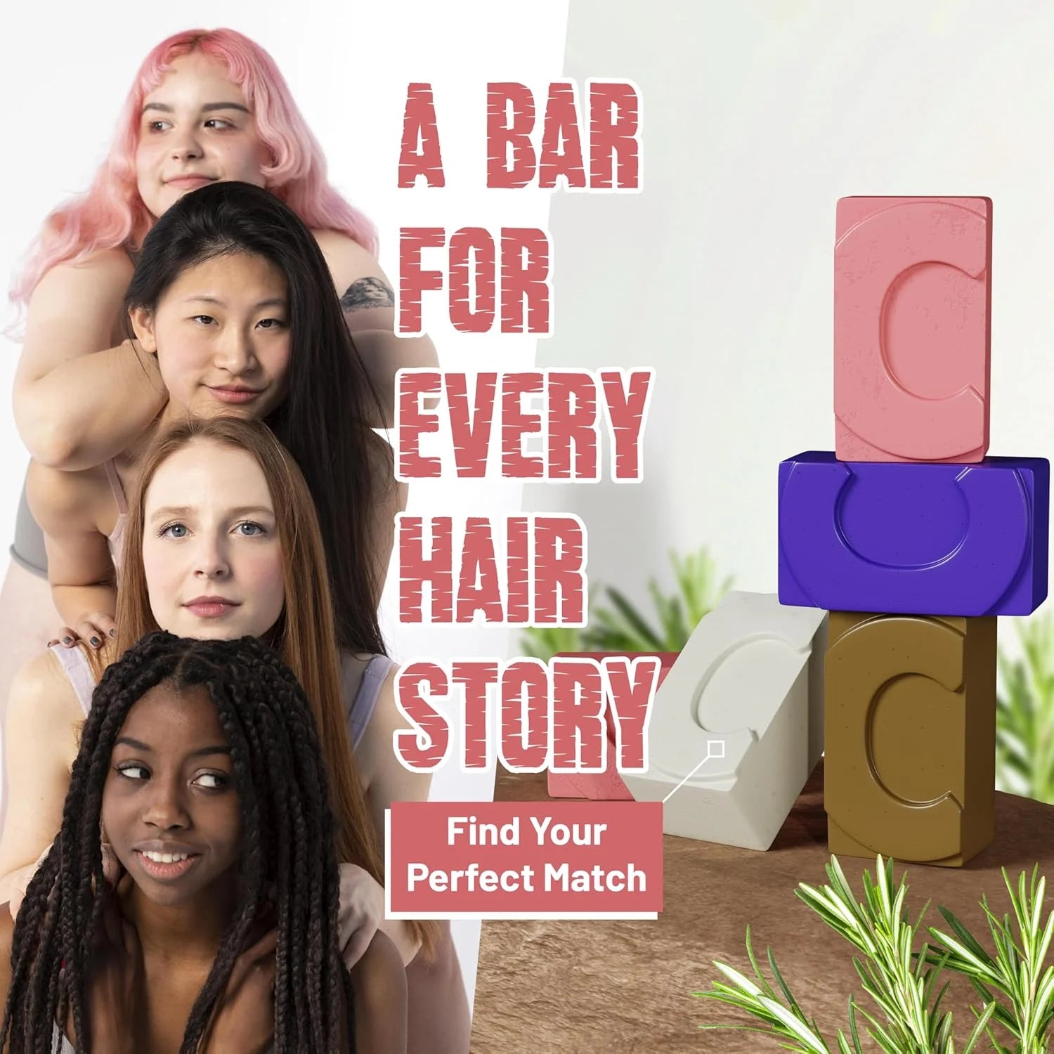 (6 Pack)  Rosemary Conditioner Bar for Hair Growth, Volumizing Solid Conditioner, Strengthening Biotin Bar, Cleansing Soap for Women & Men, Ideal for Curly & Straight Hair Vegan & Sulfate-Free 3.53 Oz